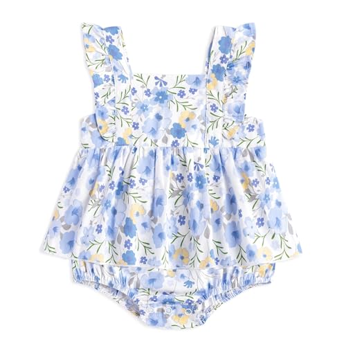 Simplee kids Baby Infant Girls Cotton Short Ruffle Sleeve Summer Romper Outfits 3-24 Months