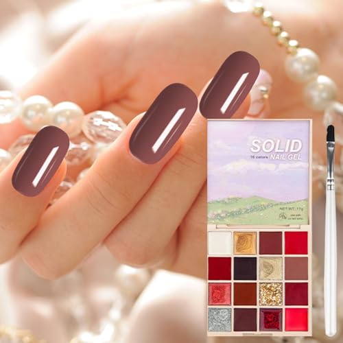 Paleta de unhas de gel, esmalte de gel creme - Kit de esmalte gel creme 16 cores,Paleta de manicure