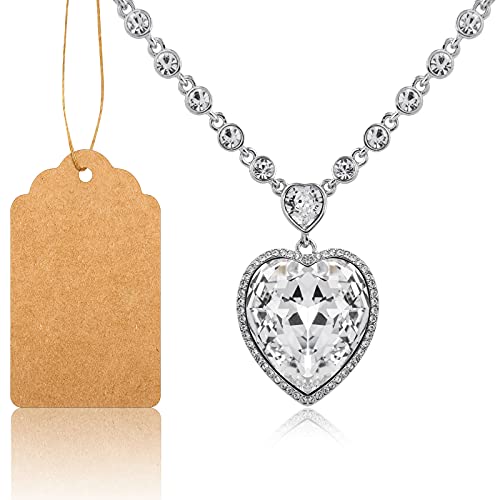 1300 Pieces Price Tags With String Marking Strung Tags Blank Paper Tags With Hanging String Writable Display Label For Product Jewelry Clothing Tags, Size Combination (Kraft Paper Color) #TOP14