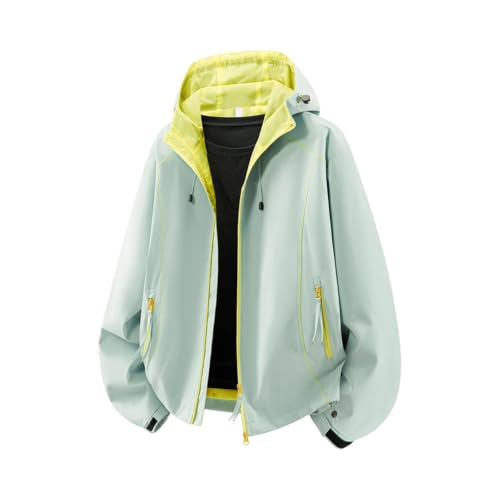 fartey Mens Sports Jacket Waterproof Hooded Windproof Outerwear with Pocket - image 2