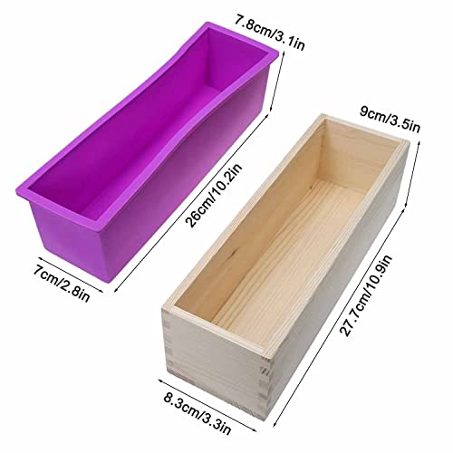 Miniatura 5 de Molde Jabon, Molde Silicona Rectangular, Madera Moldes Para Jabones Artesanales, 1200ml Moldes Para Jabones, Moldes Jabon Adecuado Para Hacer Pasteles Mousse Chocolate Dulces