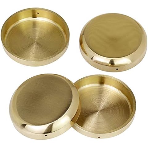 Solid Brass Castor Cups (Set of 4) - Genuine Solid Polished Brass - Antique Vintage - Polished Brass Caster Cups - UK Company Cover