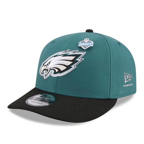New Era Men's Midnight Green/Black Philadelphia Eagles 2026 NFL Draft On Stage Pre-Curved 9FIFTY Snapback Hat
