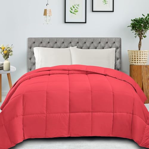 Couette doudou classique toutes saisons lit simple duvet alternative supérieure corail - 3