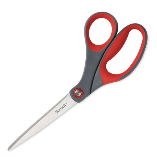 Scotch Brand Scissor Precision Bent 8In, Grey/Red