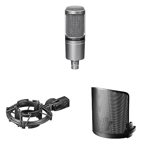 【3点セット買い】オーディオテクニカ AT2020GM コンデンサーマイク ガンメタリック+AT8458a ショックマウントコンデンサーマイク 対応製品:AT2020, AT2020USB+, AT2035, AT2050ブラック+AT8175 20シリー