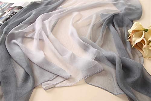 Silk Feeling Long Satin Scarf Fashion Beach Scarf Shawl Check Style Sunscreen Shawls Wraps-Lightweight Pattern - Image 4