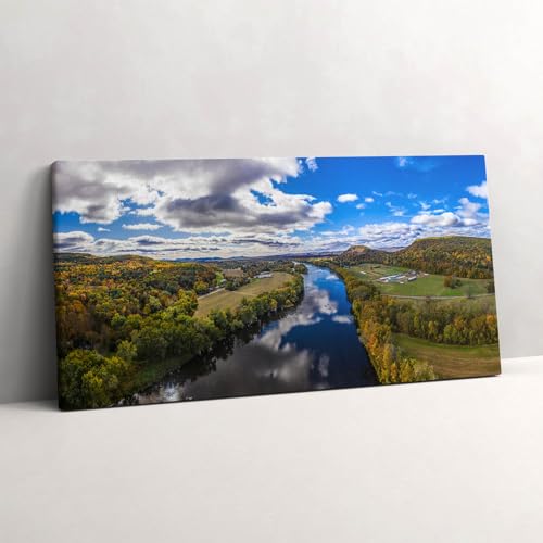 Peinture murale paysage de rivière 120x60 cm pour créer un salon zen et lumineux