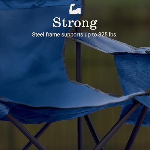 Coleman Portable Camping Chair with 4-Can Cooler, Cushioned Seat & Back with Side Pockets & Cup Holder, Carry Bag Included, Great for Camping, Tailgating, Firepits, Patio, & More : Folding Chair - view 3