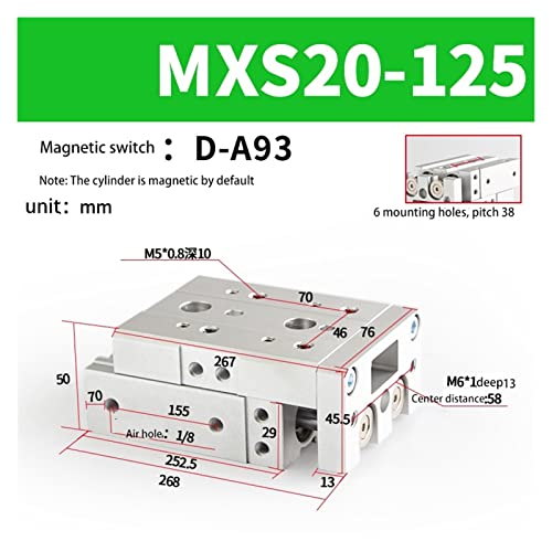 Cylindre pneumatique à glissière MXS20 adapté pour intégration sur table d'assemblage