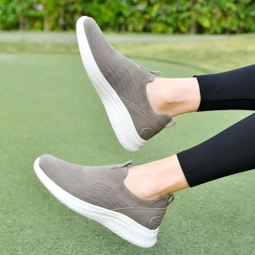 Image of TIOSEBON Women's Walking Tennis Shoes Knit Comfortable Slip on Breathable Mesh Lightweight Sneaker