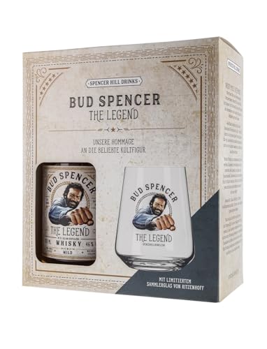 Bud Spencer Whisky Bundle - The LEGEND - [MILD 46% Vol 0 7l] Deutscher Premium Whiskey aus ausgewählten Fässern - Geschenke Box - Bud Spencer und Terence Hill Fanartikel - Whisky Geschenke