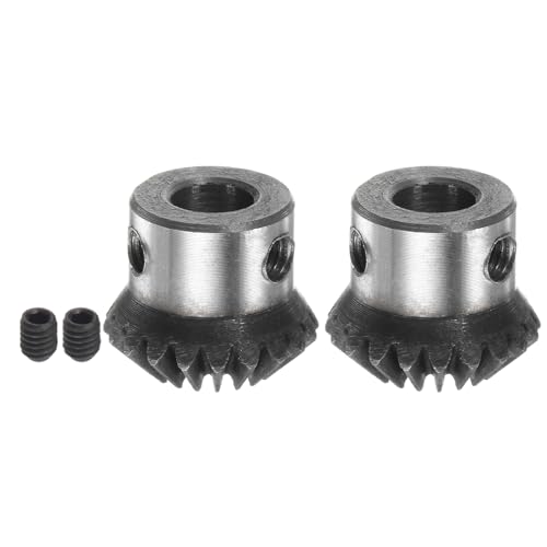 Image of HARFINGTON 2pcs Bevel Gear 1M 20 Teeth 8mm Shaft Hole 1:1 Tapered Bevel Pinion Gear 45# Steel 1 Module 90 Degree Steering Gear, for Hardware Mechanical Rotation