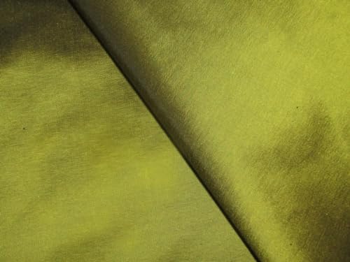 100% Pure Silk Taffeta Fabric Iridescent Yellow x Black Color 54" Wide TAF2182