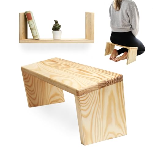 BE STIL Meditationsbank, Gebetsstuhl, Wandregal aus Holz,...