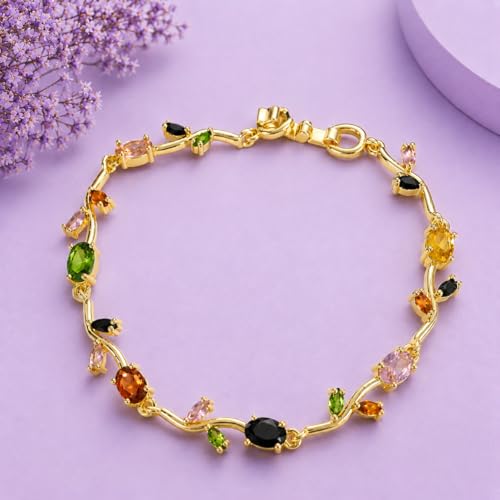 Image of SALTY Tulip Bracelet for Women Anti Tarnish | Fancy Floral Bracelet | Jewellery Gifts | Hand Band | Fashion Accessories for Girls | Minimal Jewelry Design | Gift for Rakhi | Gift for Diwali, Christmas, Marriage, Birthday
