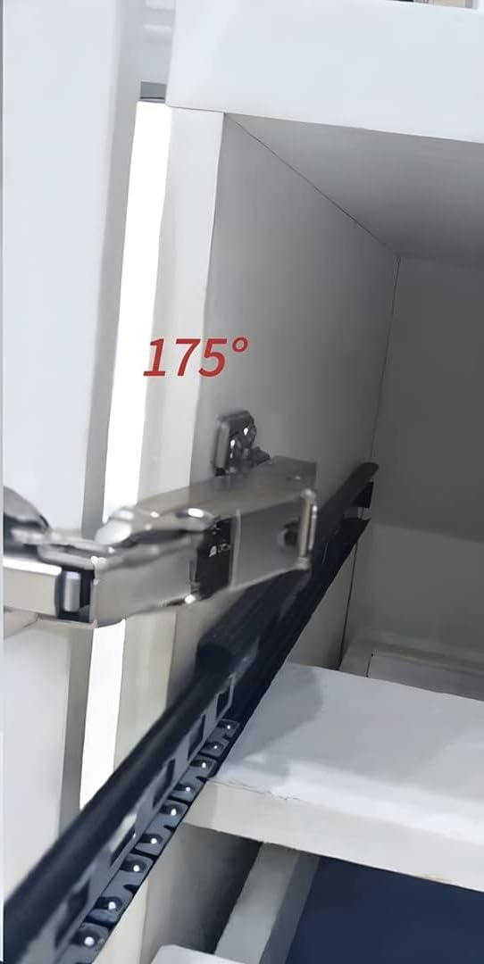 110° / 175° Pair of Wardrobe & Kitchen Unit Door Hinges, (with Screws). Cold Rolled Steel & Nickel Plated. (175° Door Hinges (Pair), 1) - Image 4