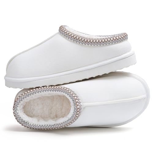 Image of Women's Slippers Fuzzy Cozy Short Ankle Shoes Indoor and Outdoor Mules Furry Warm House Slippers for Woman Cute Fluffy Clogs