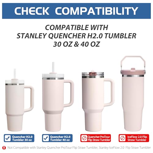 CeleVista 10 Pack Replacement Straws for 40 oz 30 oz Stanley Quencher Tumbler, 12 Inch Reusable Straw with Cleaning Brush | BPA-Free | Drinking Cup Accessory — view 3
