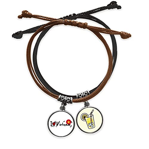 Bracelet cœur drapeau Vietnam en cuir tressé pour célébrer vos racines avec fierté