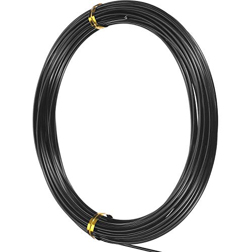 Image of TecUnite Aluminum Craft Wire for Sculpting Armature Bendable Craft Wire for DIY Jewelry Making(Black, 10 M X 1.5 mm, 1 Roll)