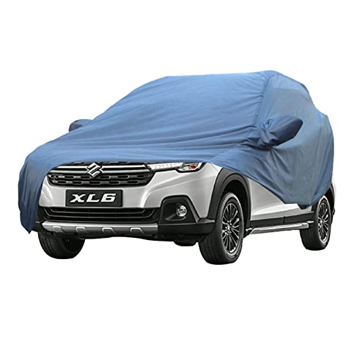 Image of Allextreme MXP5001 Car Body Cover Compatible with Maruti Suzuki XL6 Custom Fit Dustproof UV Heat Resistant Indoor Outdoor Body Protection (Blue with Mirror)