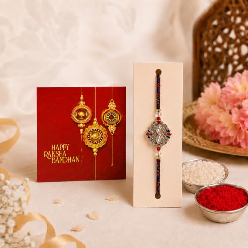 Image of Giftplease Customized Photo Printed Acrylic LED Lamp Rakhi Gift Combo for Brother & Bhaiya | Premium Rakshabandhan Gift Set with Designer Rakhi, Roli Chawal Tikka Pack & Greeting Card for Brother