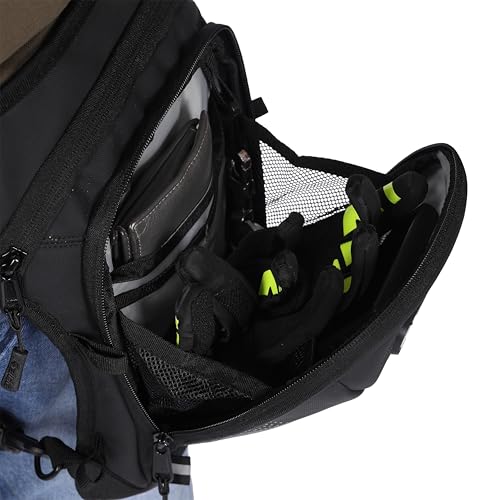 Image of Raida Compass Motorcycle Thigh Bag | 5L EVA Semi-Hard Shell Riding Bag | Convertible Thigh to Tank Bag with Magnets | 1000D Heavy-Duty Fabric, YKK Zippers | Ideal for Daily Commute & Touring
