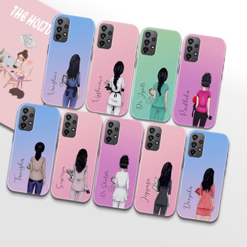 Image of COLORflow Back Cover Compatible with Samsung A23 4G / 5G | Professional Girl Color Customized | Glossy Armoured Bumper with Camera Protection Back Cover Compatible with Samsung Galaxy A23 4G / A23 5G