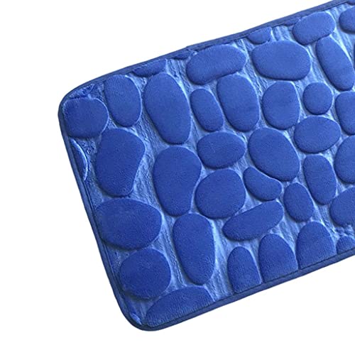 Image of Door Mat Anti-Slip Soft Area Rugs for Bathroom Balcony Laundry Room Decor 40x60cm Blue