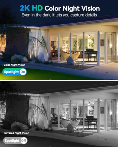 Image of LIWAN Security Camera Wireless Outdoor, 2.4G WiFi Solar Security Cameras for Home Security, Surveillance Camera Outside, Solar Powered, 2K Color Night Vision, PIR Detection, 2-Way Talk