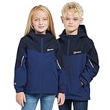 Berghaus Kids' Stokesley 3-in-1 Jacket with Fleece Midlayer, Hood & Reflective Detailing, Waterproof & Warm Raincoat for Boys & Girls (UK, Age, 13 Years, Regular, Blue)