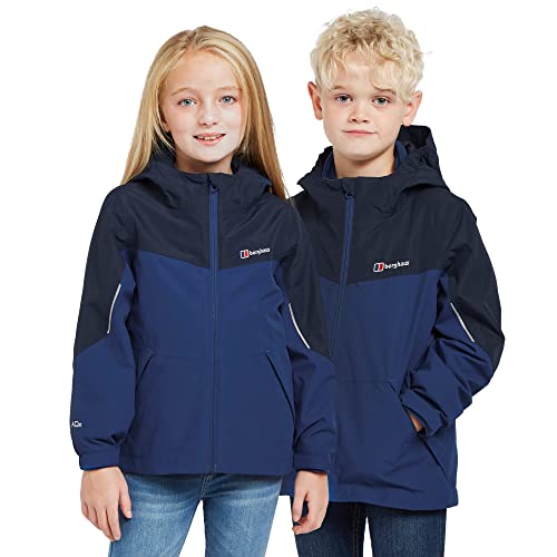 Berghaus Kids' Stokesley 3-in-1 Jacket with Fleece Midlayer, Hood & Reflective Detailing, Waterproof & Warm Raincoat for Boys & Girls (UK, Age, 14 Years, 15 Years, Regular, Blue)
