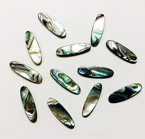 12 Vintage Genuine Abalone Mother Pearl Paua Shell 17X5.5Mm. Oval Cabochons 1252 For Jewelry Making Bracelets Necklaces Supplies For Diy Crafts Handmade Bracelets Beadwork #TOP1