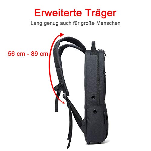 iGuerburn Rucksack für Größe D Tank (2.0L) Sauerstoffflasche O2 Sauerstoff Tank Tasche Träger für Zylinder (Schwarz)