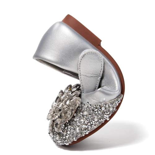 Girls Rhinestone Mary Jane Dress Shoes Wedding Flower Bridesmaids Glitter Princess Shoes for Kids Toddler3