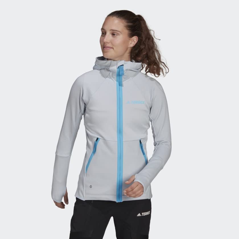 Image of adidas womens Terrex Tech Fleece Light Hooded Hiking Jacket