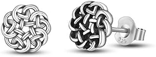 INFUSEU Silver Earrings for Women, 925 Sterling Silver Celtic Knot Tree for Life Star Stud Earrings, Fine Jewelry Gift for Women Girls (Celtic Eternal Knot-C)