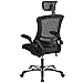 Flash Furniture Kelista High-Back Swivel Office Chair with Adjustable Lumbar Support and Seat Height, Ergonomic Mesh Desk Chair, Black