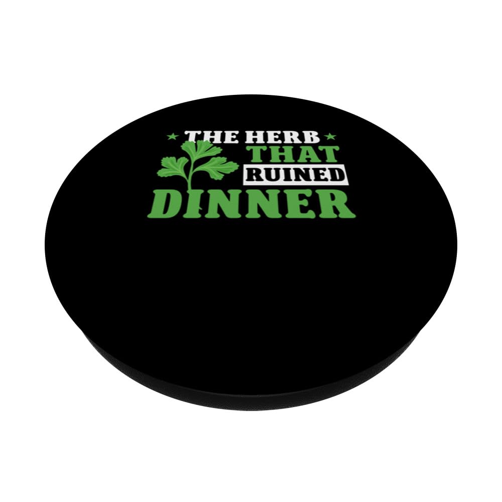 Cilantro Hater Cilantro Herb PopSockets Swappable PopGrip, Black - Image 2