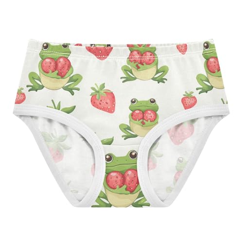 Wusikd Frogs Swimming Girls' Underwear Cotton Cute Girls Briefs Soft Toddler Underwear 2T