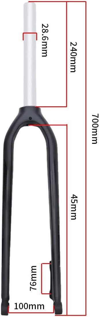 26"/27.5"/29" Mountain Bike Rigid Fork 28.6mm Thru Axle Threadless Hard Forks 1 1/8" Straight Tube Disc Brake Front Fork Aluminum Alloy Bikes Fork