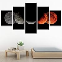 SIGNWIN 5 Panel Canvas Wall Art Astronomy & Space Contemporary Cosmic Dramatic Green Group Photography Realism Ultra for Home Decorations Ready to Hang - 60