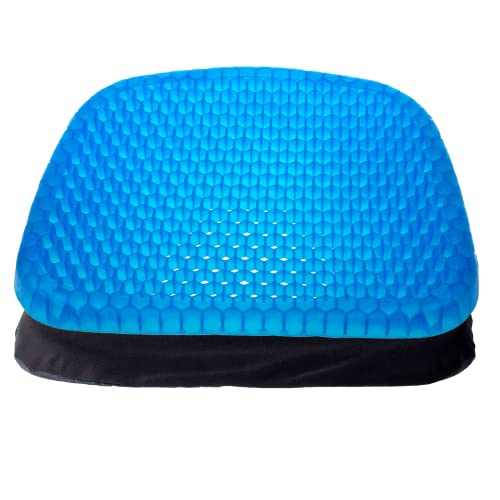 Ghemyulp Gel Seat Cushion,Office Chair Car Wheelchair Seat Cushion For Long Sitting,Cooling Seat Cushion Honeycomb Design With Non-Slip Cover,Pressure Relief(Arc:16.5 X 15.0 X 1.9 Inches) #TOP19