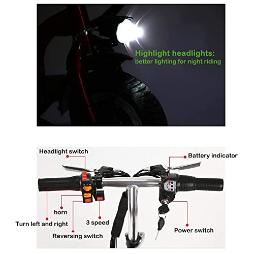 Electric 3-Wheel Mobility Scooter, Foldable Tricycles Lightweight Elderly Disabled Outdoor Travel Seniors Power Wheelchair Mobile Scooters (48V8Ah/30Km) #TOP1