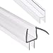 Shower Door Sweep, Frameless Glass Shower Door Seal Weather Stripping for Door Bottom-36 Inch Length M-3/8 inch + 72 Inch Length H-3/8 inch (3/8 inch(10mm), M+h-Type)