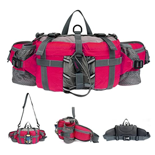 Sac banane d'extérieur rose avec porte-bouteille pour la randonnée et le voyage - 5