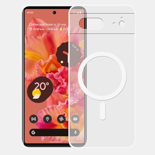 Image of amazon basics Luxury Paper Thin Case Cover for Google Pixel 6A | Matte Finish | Compatible with magsafe | (White, Google Pixel 6A)