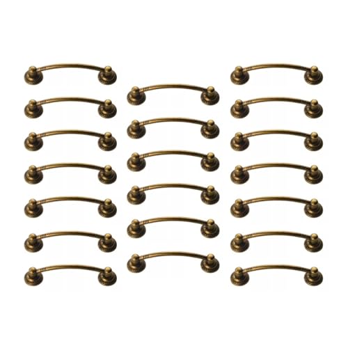 ZAANHA 20pcs 3.74 Inch Centers Vintage Style Antique Gold Bail Drawer Pull Drop Swing Handles Cabinet Knob Kitchen Hardware 4.76 x 1 Inch