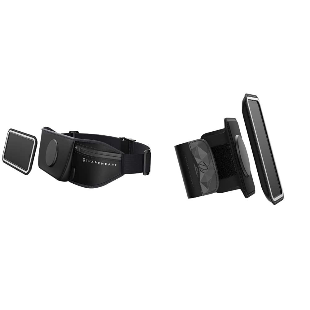 Shapeheart - Ceinture de Sport avec Pochette magnétique détachable & Brassard Telephone Sport Universel pour Running, Course a Pied, Rando... Brassard pour Smartphone